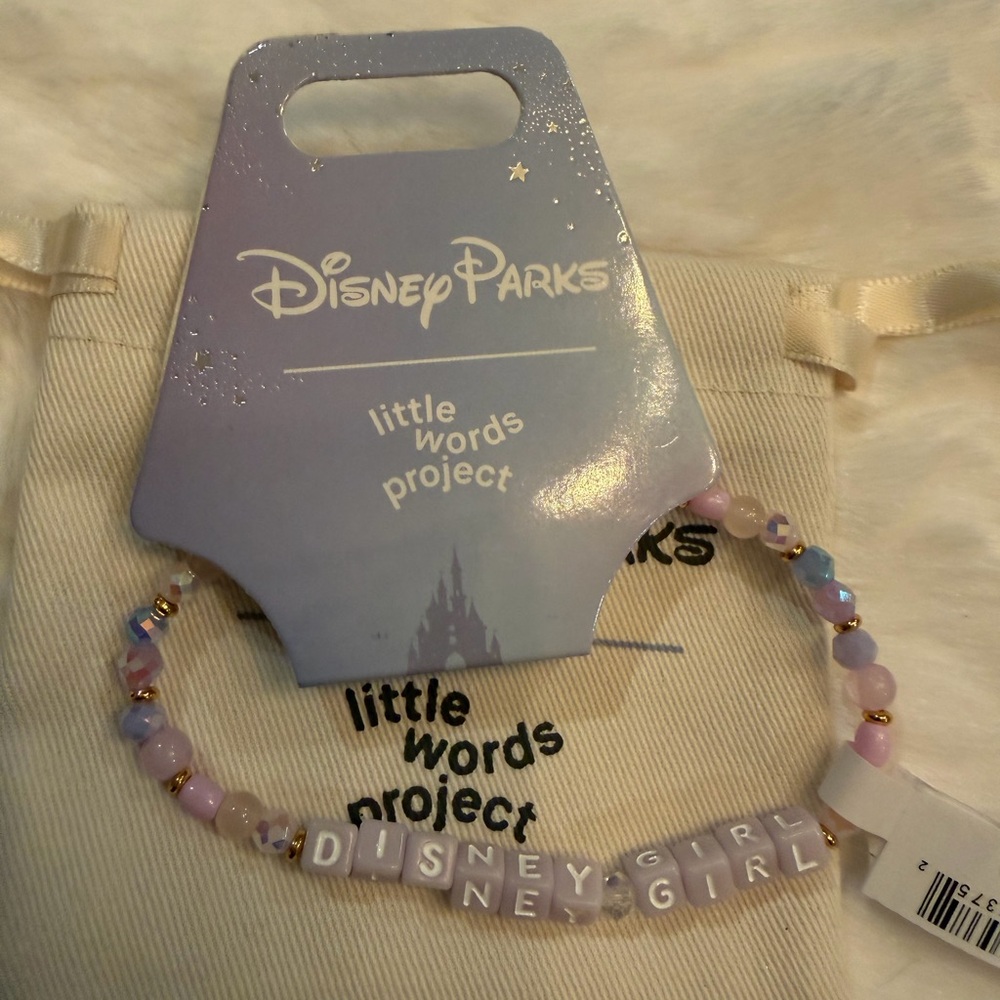 Disney parks little words project Purple Disney girl Beaded Bracelet
